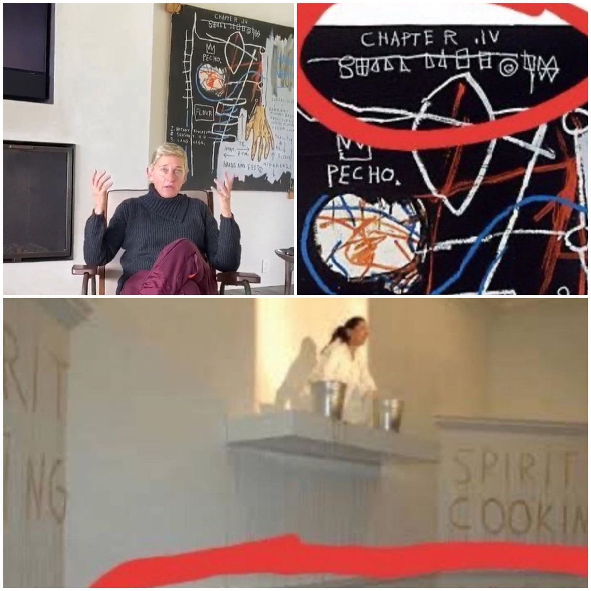 Ellen has a a bunch of Andy Warhol and Jean-Michel Basquiat. https://www.architecturaldigest.com/story/ellen-degeneres-and-portia-de-rossi-beverly-hills-home-article