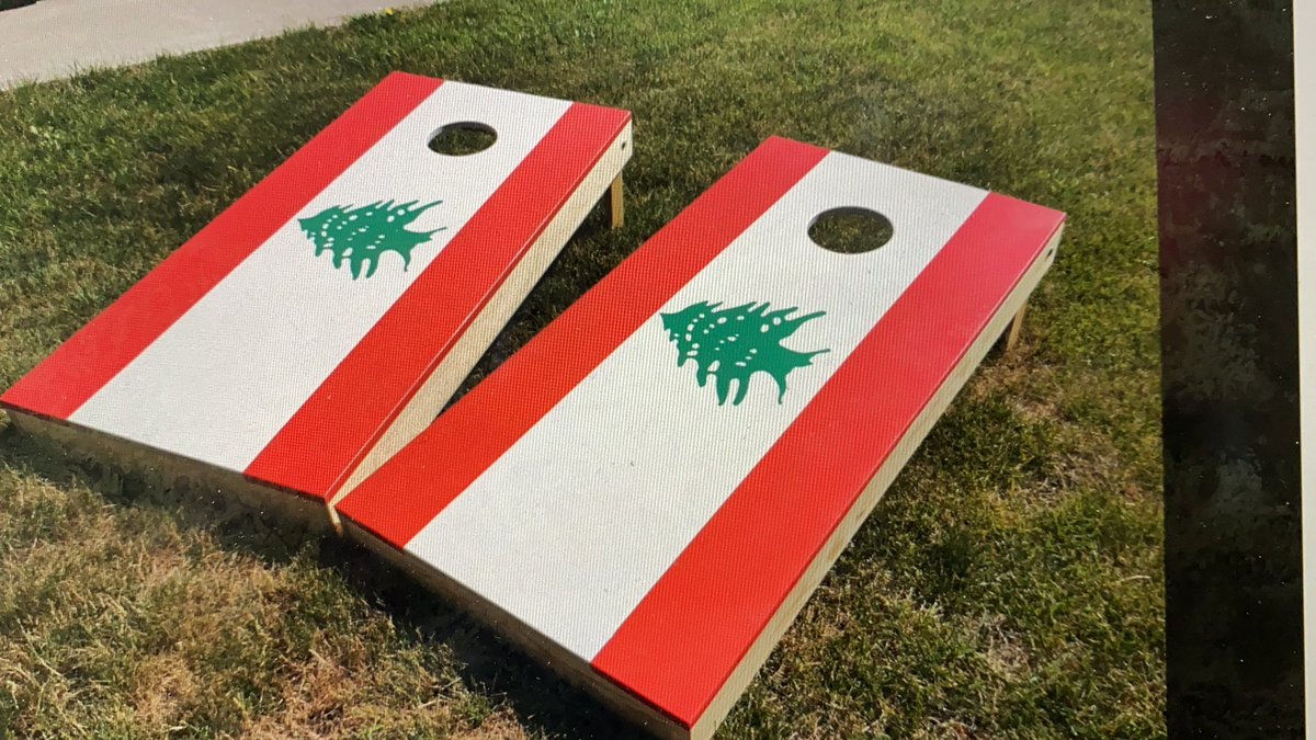 najetjones1's tweet photo. Cornhole may not be a Lebanese sport but anytime I have a chance to display my heritage, I will. My children are second generation Canadians but I will always remind them of their history. It is who they are. #lebaneseproud #cornholefun #outbackwoodcraft https://t.co/lqKv3M4odd
