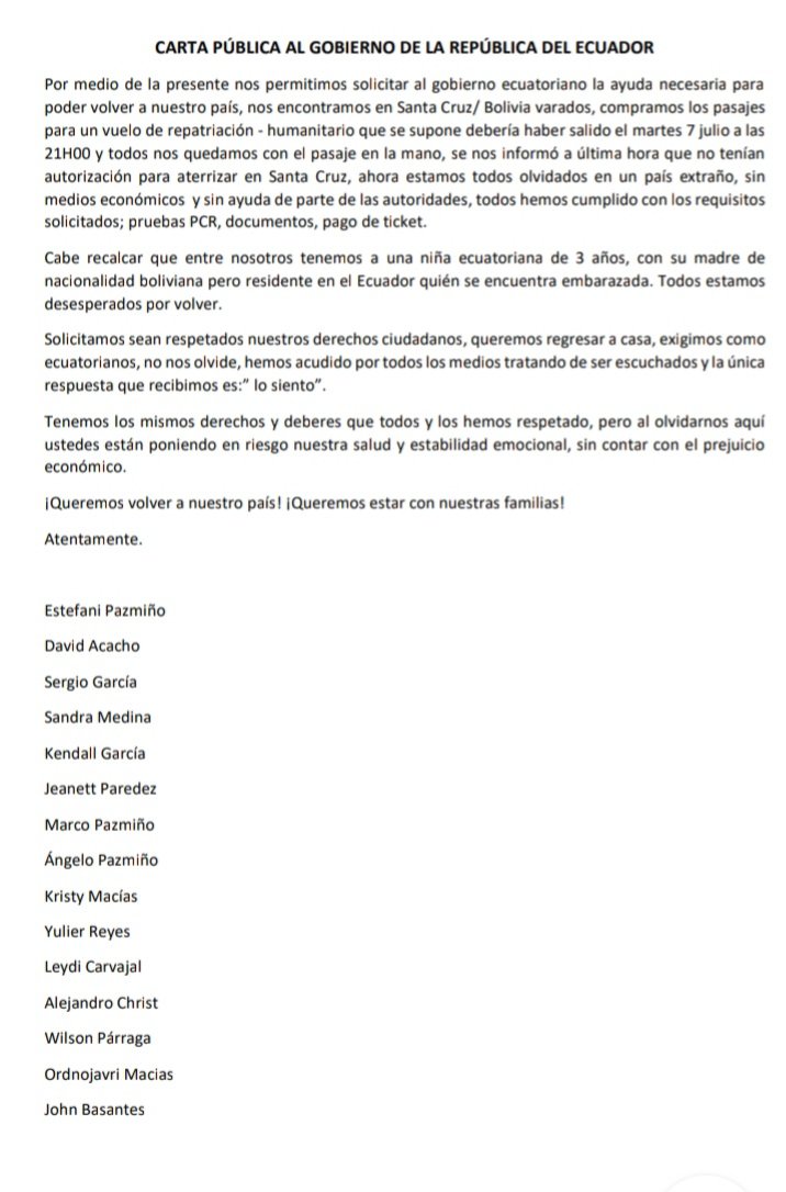 tefitaPazminoR's tweet photo. Por favor que alguien nos ayude @Lenin @CancilleriaEc @RTSEcuador @tctelevision @andreselopeze @Galoecuador @MigrantesEC @EmbajadaEcuBOL https://t.co/66azc9WlED