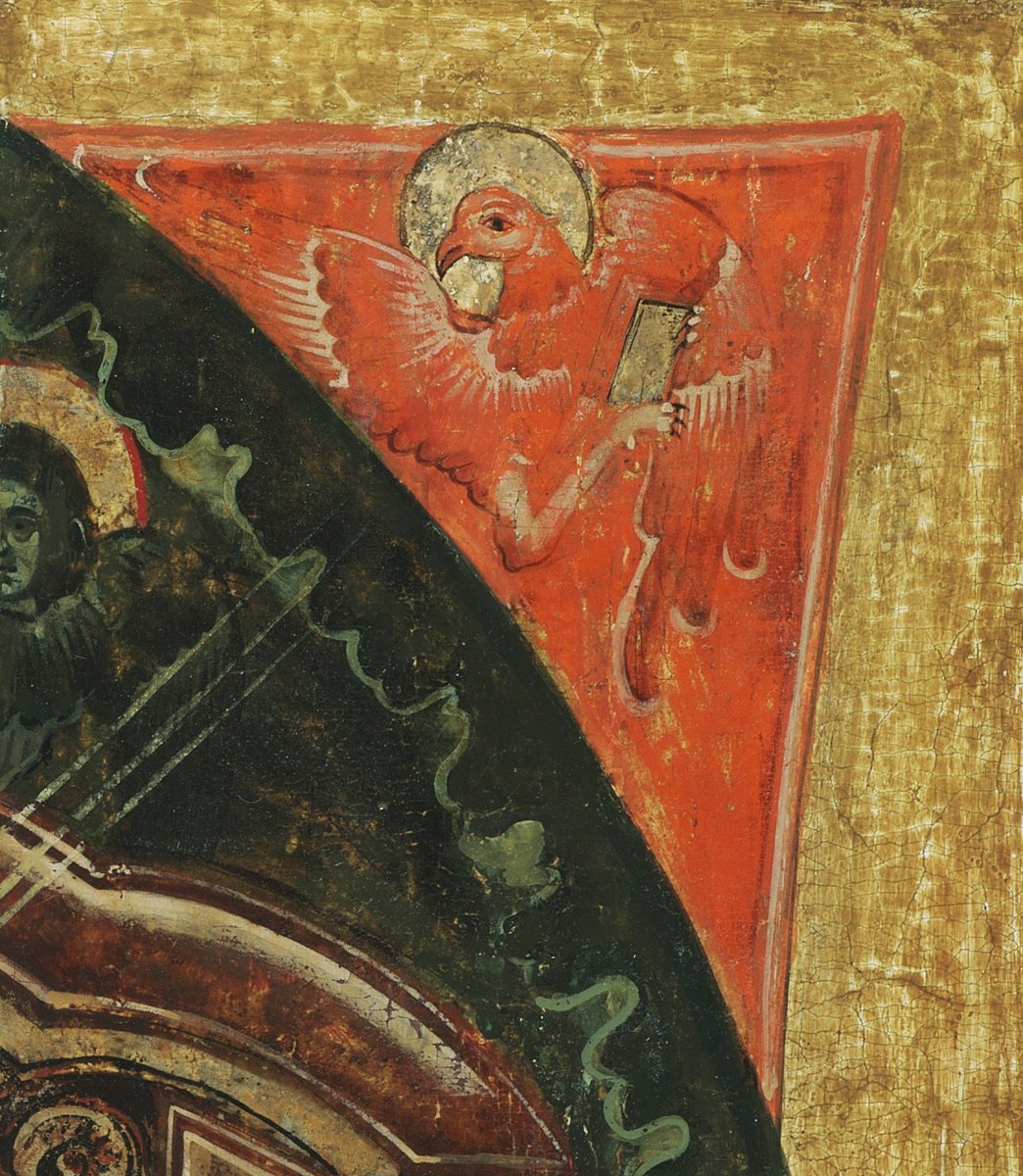 mrussianicons's tweet photo. Tetramorphs are winged creatures often depicted in icons that represent the evangelists. The angel is for St. Matthew, the lion for St. John, the Ox for St. Luke, and the eagle for St. Mark.

#RussianIcon #Tetramorphs https://t.co/D9xuSFVTf3