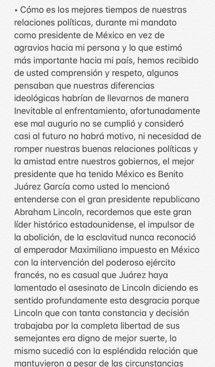 AMLO hizo una jugada simbólica importante. Visitó a Lincoln y luego a Benito Juárez y luego los citó en su discurso para contextualizar las relaciones binacionales y también el no-reconocimiento de gobiernos intervencionistas.