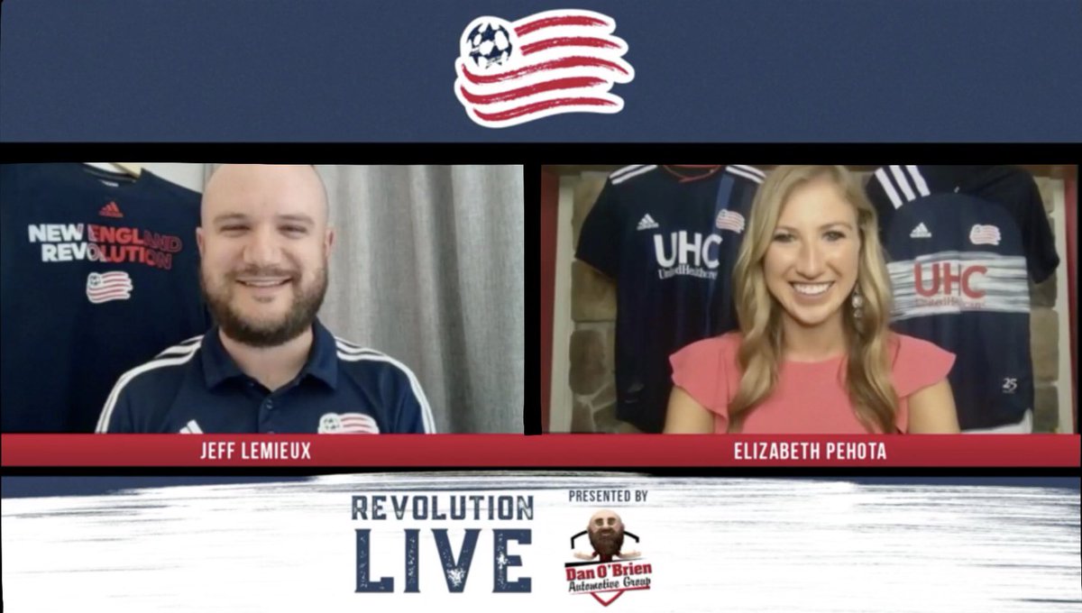 New set up, same duo! ‘Revolution Live’ presented by @DanOBrienCars had a new look today! Felt great to be back analyzing #NERevs game storylines & players to watch with @jeff_lemieux. #ICYMI, check it out on Twitter, Facebook & YouTube. #NEvMTL starts at 8PM.