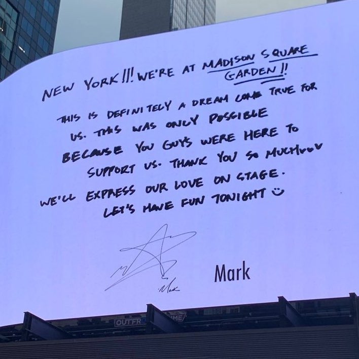 Even when he got to perform at Madison Square Garden Mark managed to thank the fans for their support.