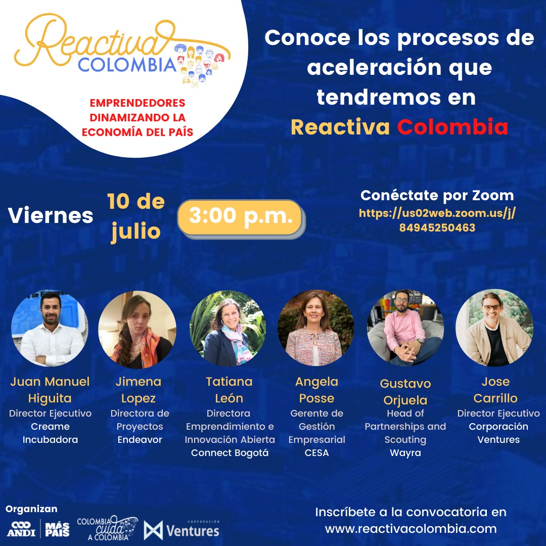 Connect (@connectbogota) on Twitter photo Mañana, nuestra directora de emprendimiento, <a href="/tatianaleon29/">tatiana leon</a>, estará participando en un nuevo webinar de #ReactivaColombia. ¡Conéctate! Y conoce los procesos de aceleración a los que podrán acceder quienes participen en el programa con sus proyectos🚀.
👉🏼us02web.zoom.us/j/84945250463 Mañana, nuestra directora de emprendimiento, <a href="/tatianaleon29/">tatiana leon</a>, estará participando en un nuevo webinar de #ReactivaColombia. ¡Conéctate! Y conoce los procesos de aceleración a los que podrán acceder quienes participen en el programa con sus proyectos🚀.
👉🏼us02web.zoom.us/j/84945250463