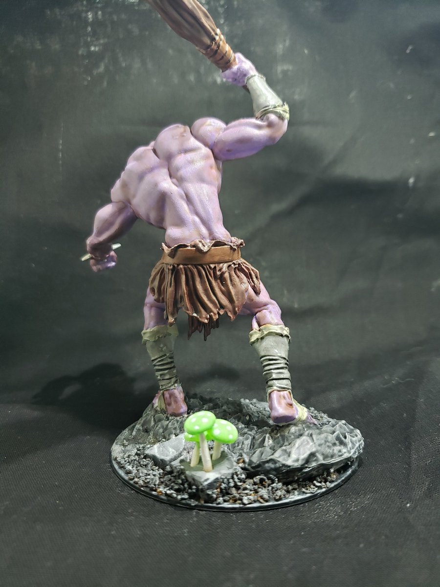 TheTavernArcane's tweet photo. My second attempt at basing a miniature, some cave rubble and under dark mushrooms. What do you all think? #ttrpg #dnd5e #miniaturepainting #DnD #minibasing #amatuer https://t.co/TKFELVpUjA