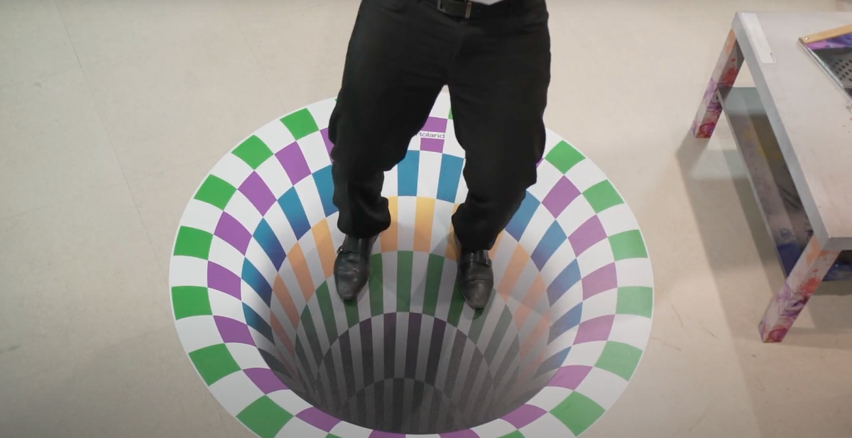 RolandDGA's tweet photo. Floor graphics are popular right now for social distancing signage and other new applications, but with machines like the #TrueVIS VG-640 you can also create awesome 3D floor graphics.
Watch video here>>> https://t.co/24lKOZVf7o
#RolandDG #floorgraphic #BTBYB https://t.co/0twP38NgDJ