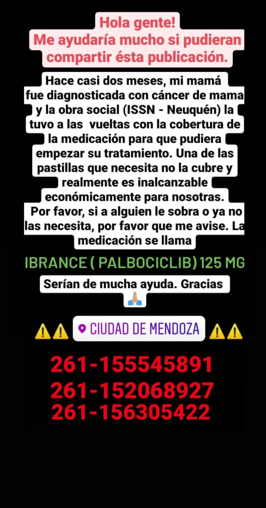 Compartan por favor! Es para mí mamá 🙏🏼
#Mendoza