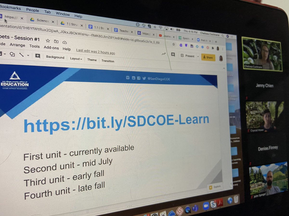 The @SanDiegoCOE team is phenomenal! Special shoutout to @cjcochrane21, @twnklstrr, & @sdngss for the comprehensive K-12 units of study that will work in-person or remotely! ➡️➡️➡️ bit.ly/SDCOE-Learn 💙🧡💚 #CANGSS #NGSS