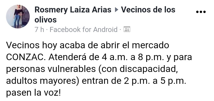LuFromMars's tweet photo. Vecinos de Los Olivos, SMP, Independencia, el mercado mayorista #Conzac abrió sus puertas desde hoy. https://t.co/B8gmNaL3O5