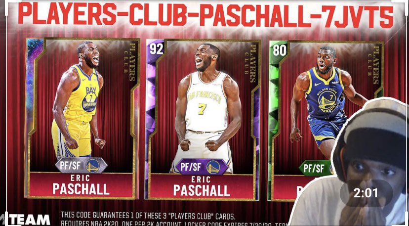 flysaya's tweet photo. 🔥New Players Club Eric Paschall with a chance at Galaxy Opal🔥
#2k20 #2k #2klockercodes #2kmyteam #2k21 #2kcommunity https://t.co/v79Z9Iqs64