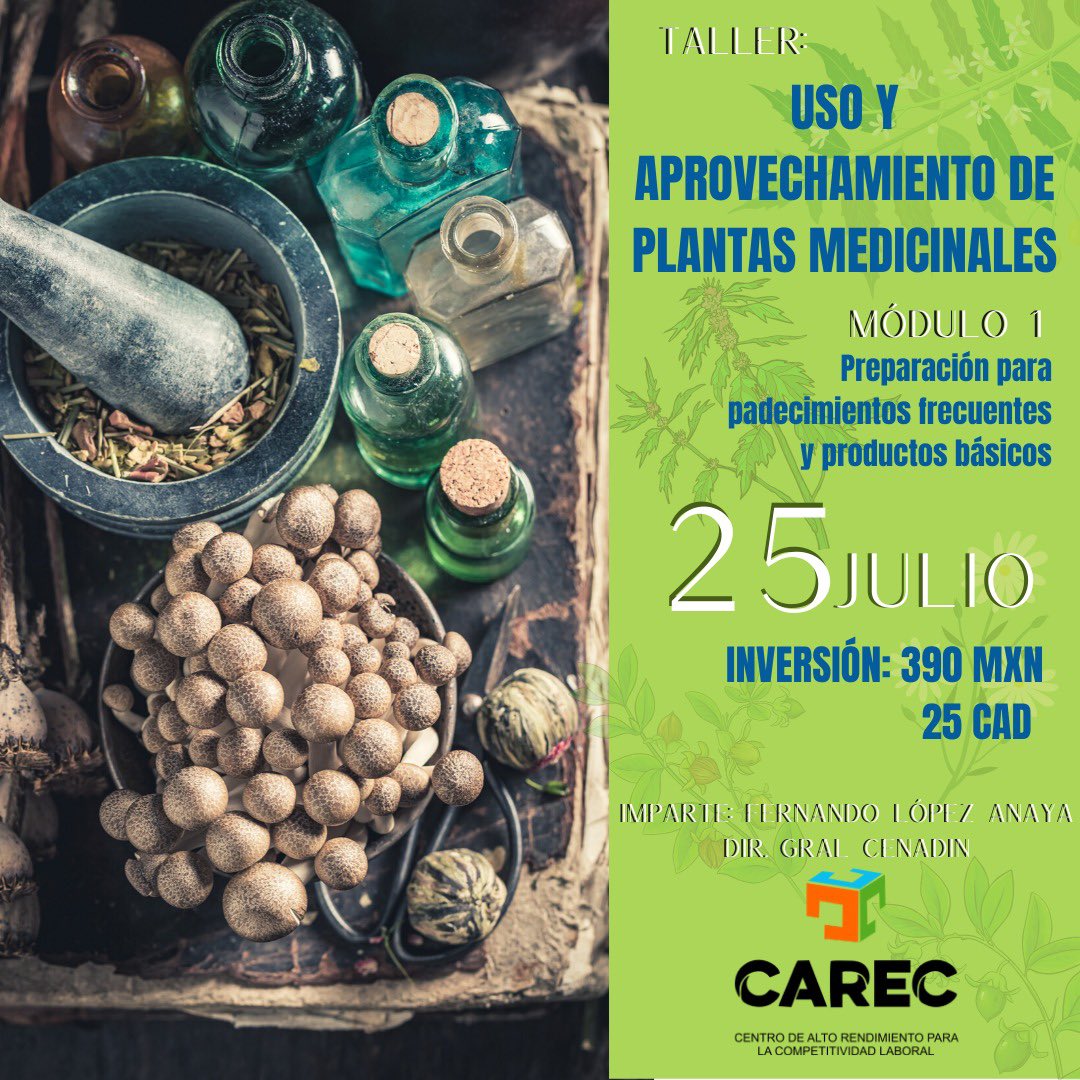 CAREC_V's tweet photo. ¿Te interesa conocer las bondades y beneficios de las plantas medicinales?
Descubrirás el beneficio de distintos usos y aprovechamientos 
Mód. 1
•Jarabe para la tos 
•Shampoo contra piojos y liendres 
•Pomada expectorante 
•Jabones a base de plantas medicinales https://t.co/Fq3gwkh93Q