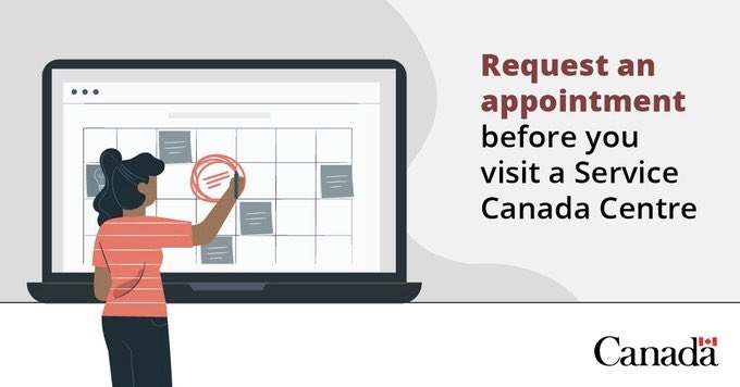 HonAhmedHussen's tweet photo. This week, we announced we are gradually reopening Service Canada Centres to help serve Canadians and support clients who cannot be served remotely. 

Please request an appointment online 👉🏾 https://t.co/oK2oXBn2dg https://t.co/CMhBG8H1nC