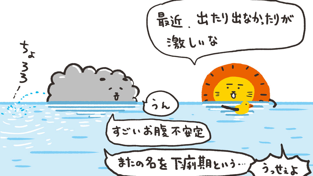 ?と?️

「不安定な天気が続いております」 