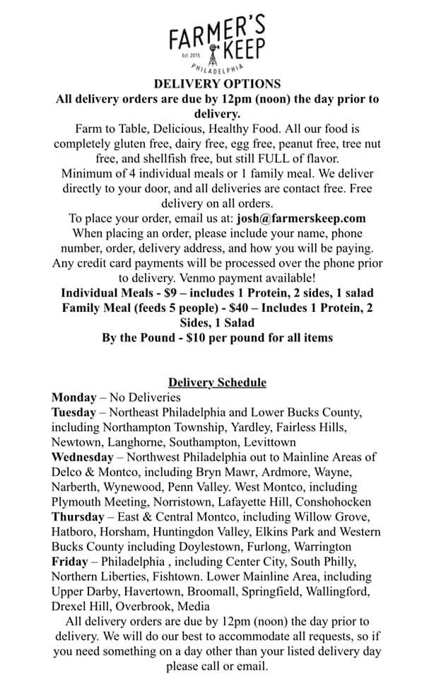 FarmersKeep's tweet photo. Next week’s menu! Just a few changes, but please note that we are no longer delivering on Mondays! All addresses that were previously delivered on Mondays will now be delivered on Fridays. Thank you for your continued support! https://t.co/yIWBCV3Yfd