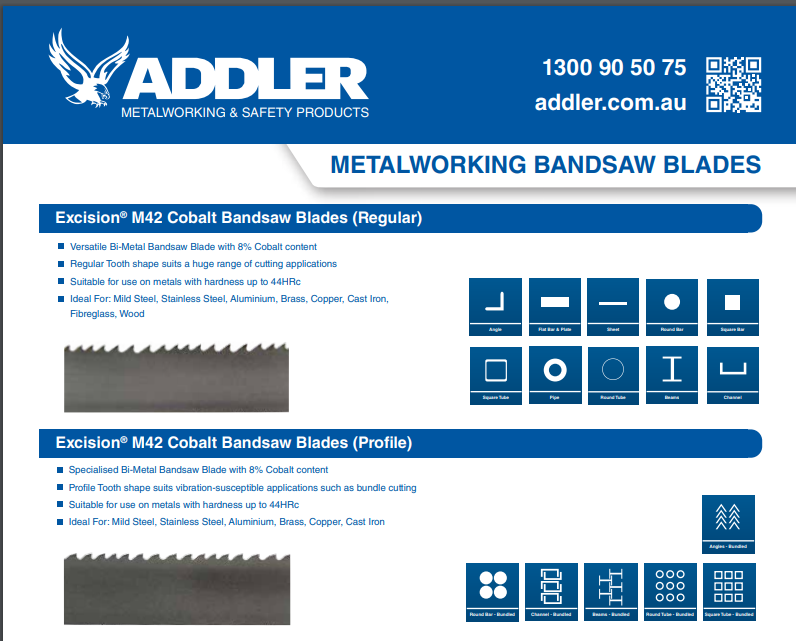 ADDLER_Group's tweet photo. Need help finding a Metalworking Bandsaw Blade that cuts faster, cleaner and lasts longer?

Fast delivery to Sydney, Melbourne, Adelaide &amp; Brisbane!

More info ... https://t.co/zWY0LAZHGJ

#ADDLER #HelpingMetalFabricatorsSucceed #Metalworking #Steel #steelfabrication #Bandsaw https://t.co/631JMTvVtn