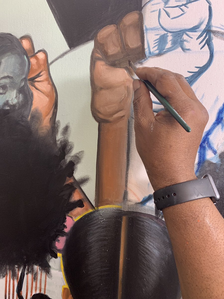 Hot off the easel! “Signs of The Times” oil and spray paint on canvas, created in partnership with <a href="/Doritos/">Doritos</a>. The mural will be painted in the heart of Brooklyn! Thanks <a href="/Doritos/">Doritos</a> for leading the way to #amplifyblackvoices #blacklivesmatter #frankmorrison #doritos #DoritosPartner