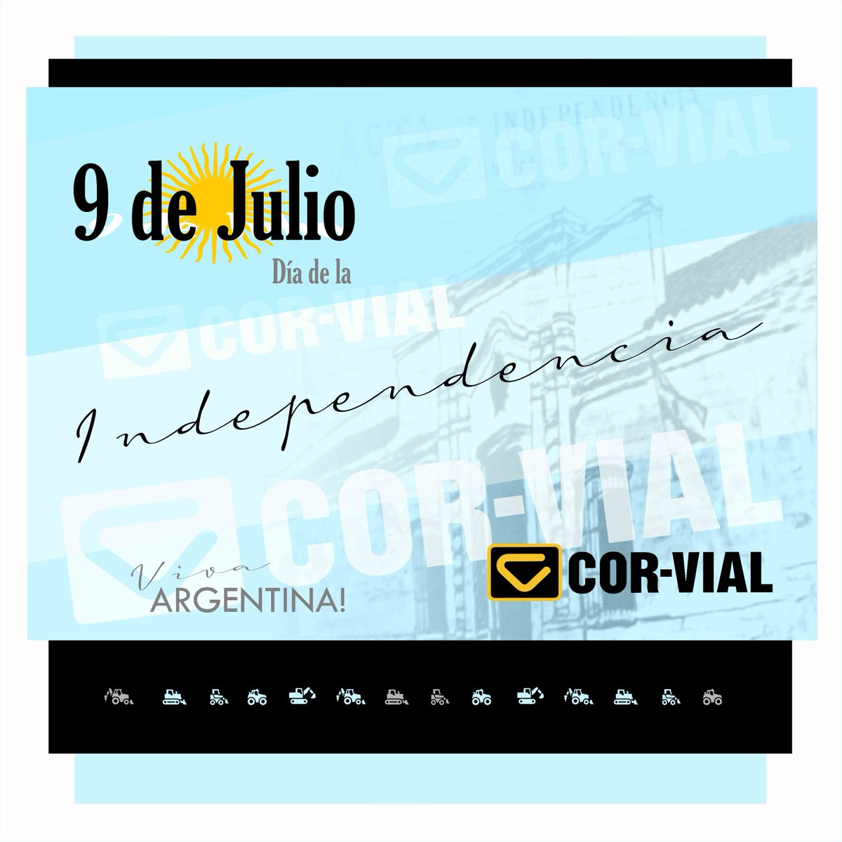 CorVialSA's tweet photo. ...libertad, libertad, libertad...
9 de Julio / Dia de la Independecia Argentina
https://t.co/kBNDDLY5Ha
☎ +54 11 52635610 📲+54 9 3512023508
consultas@corvial.com.ar
#CORVIAL #diade #maquinaria #equipamiento #libertad #hoy #obras #muni #julio #2020 #argentina #feliz https://t.co/aDx8PufMq5