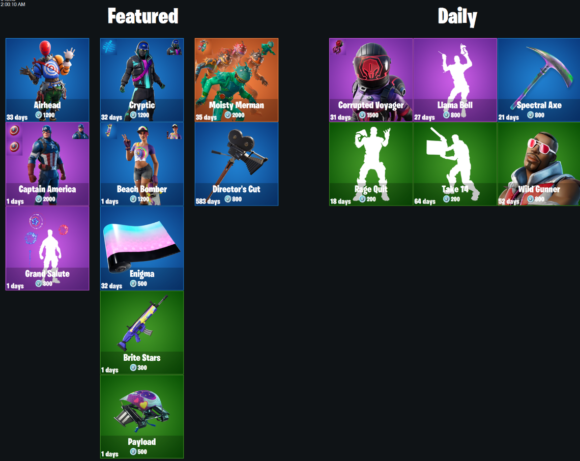 Rain- Fortnite Item Shop Leaks (@RainISLeaks) Twitter
