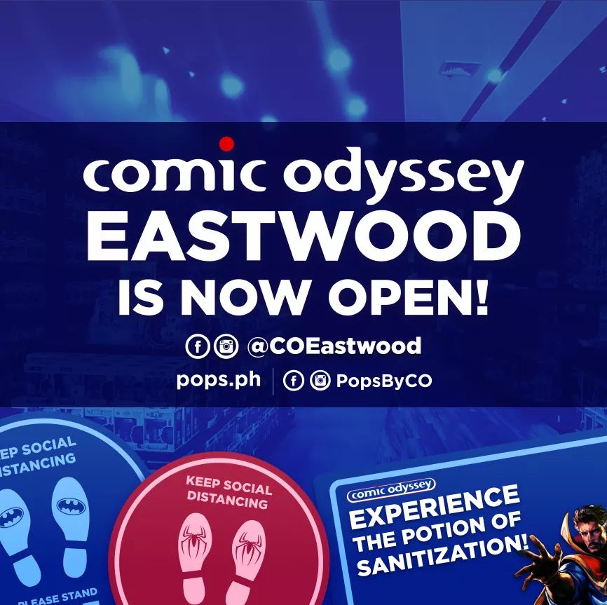 ComicOdyssey's tweet photo. Our Eastwood store has reopened, guys! Don't forget your masks, and remember to observe social distancing! #comicodyssey #popsbyco #popsph https://t.co/5oI4DedSnJ
