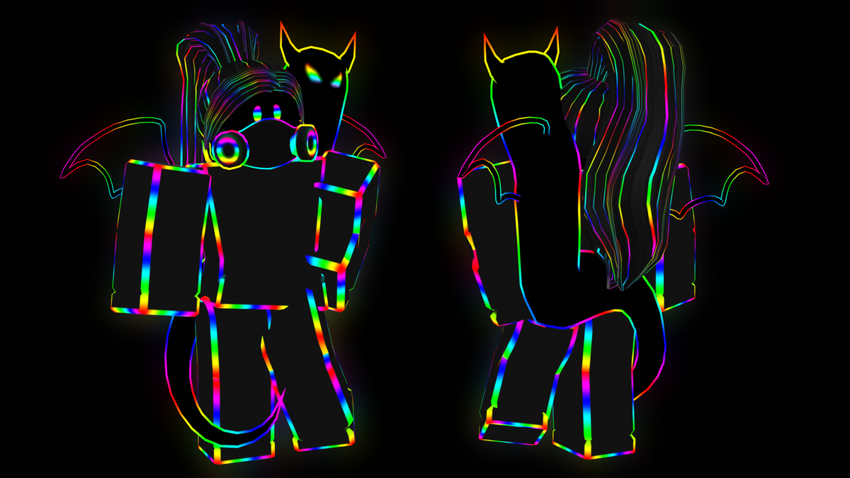 Emily On Twitter Rainbow Outline On Roblox Go Brrrrrrrrr Mask Https T Co Civmvm1uci Hair Https T Co Tnbdtbmm1x Demon Https T Co Mleuj6izqd Devil Wings Https T Co Z6s7vxoov4 Butterfly Https T Co Eocz7i8h4e Face By Codydevv Roblox - cartoony rainbow roblox character