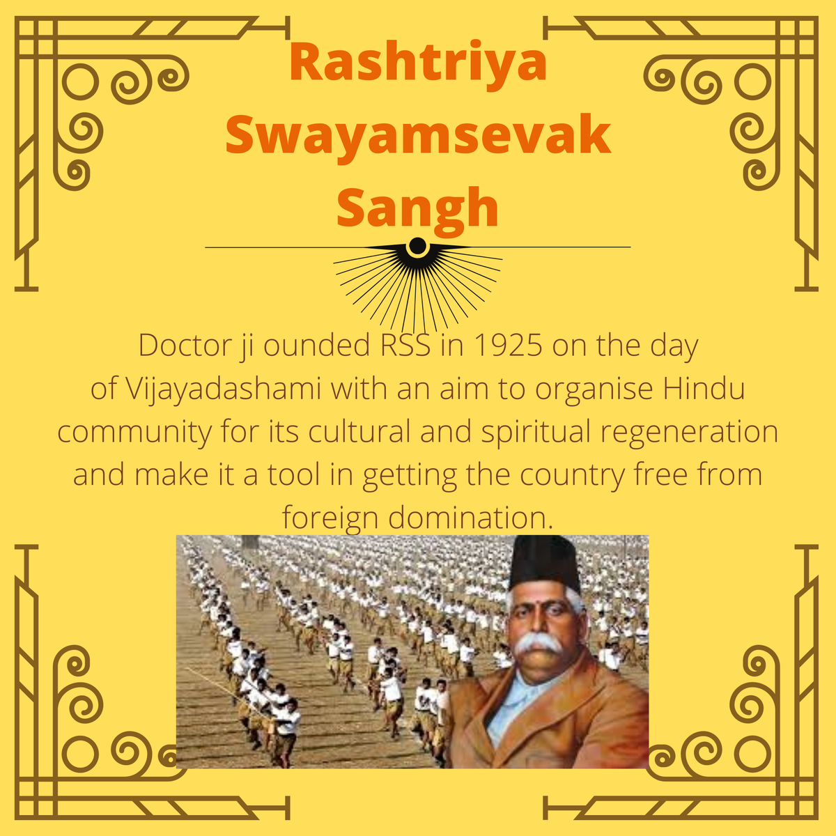 HSSUSAGeorgia's tweet photo. A person who has foreseen and analyzed the plight of Bharat Mata and created an organization which he could serve only for 15 years, that organization is now deeply rooted in each and every corner of India and is a driving force behind modern Indian and Hindu aspirations. https://t.co/260vtlFjFG