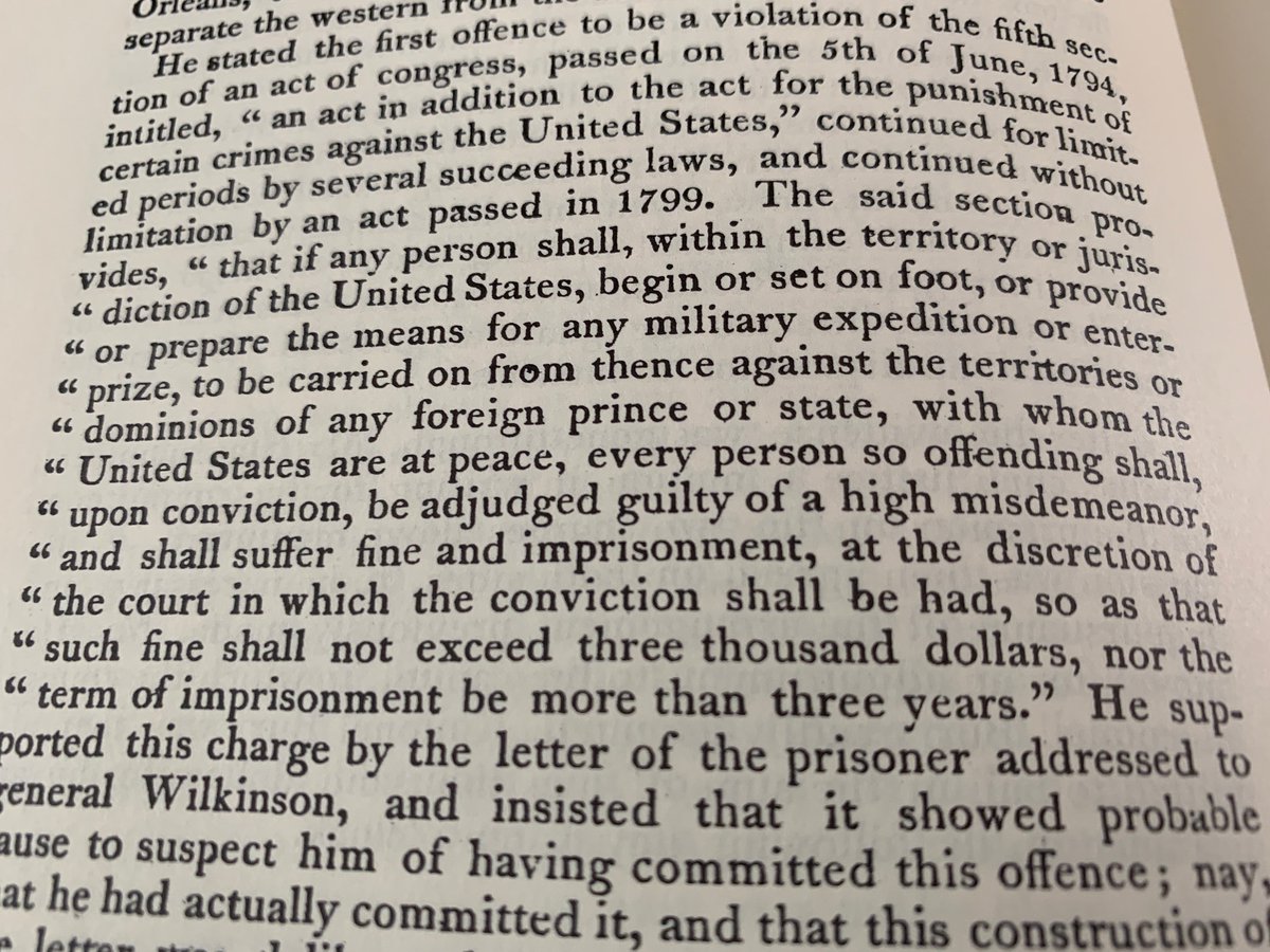 Why did Chief Justice Roberts say that the violation was a misdemeanor? Because the original 1794 statute, saying the punishment was up to thee years, called the offense a "high misdemeanor."