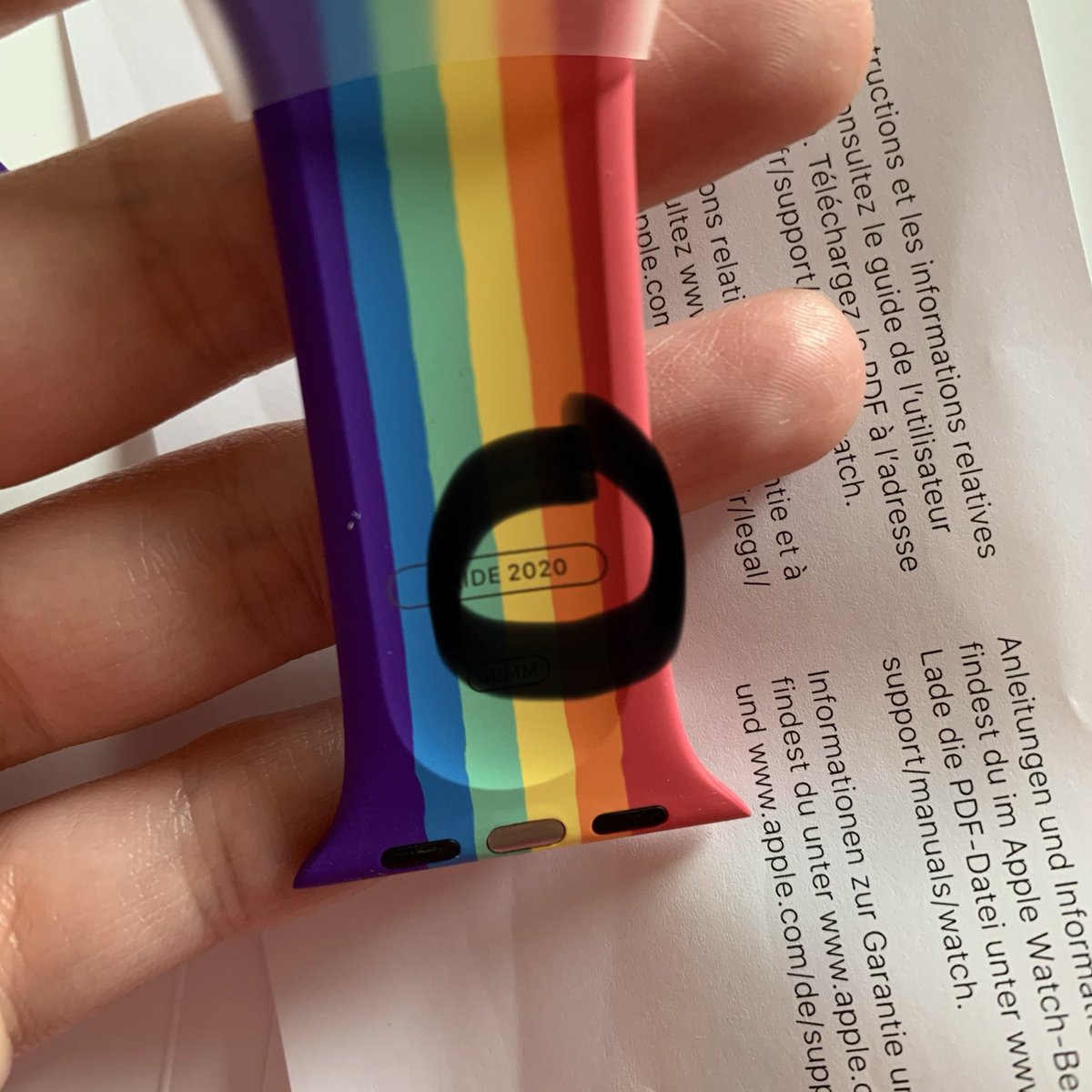 avocoddess's tweet photo. Got a new @Apple watch band in the mail last night.  It will not click into place.  Read the articles, made sure it was the right size, did the trouble shooting.  It. will. not. click. in. to. place.  Then I realized why.  It says “2020” edition on it. https://t.co/gRDGxNwGOA