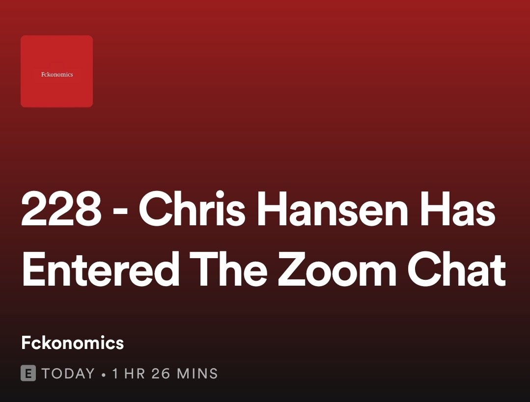 New episode of @fckonomics is up! Find it on Spotify/Itunes! Also check out @ryanlongcomedy's Boyscast & @Dannyjokes' Punching Down podcast!