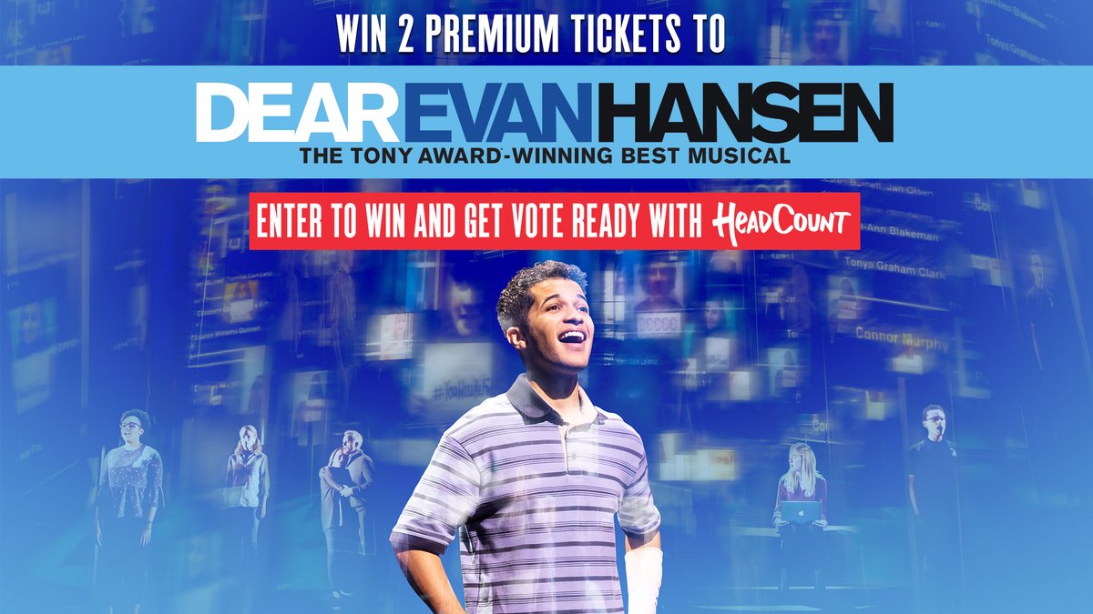 DearEvanHansen's tweet image. You will be heard. This election year, we&apos;re joining arts and culture organizations across the nation to support @HeadCountOrg in promoting civic engagement. #BroadwayVotes