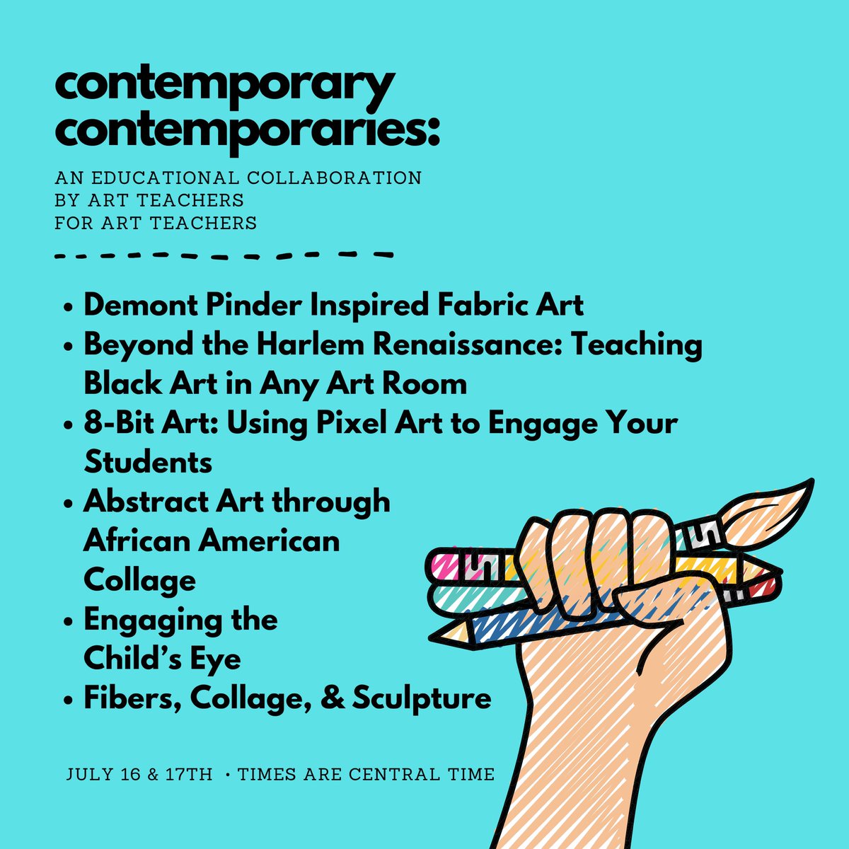 As a white teacher, I feel the need 2 genuinely &amp; respectfully bring more artists of color into my classroom in a thoughtful, informed way. I’m organizing a hands-on virtual conference that highlights contemporary artists &amp; artists of color 2 help me do it better. You’re invited!