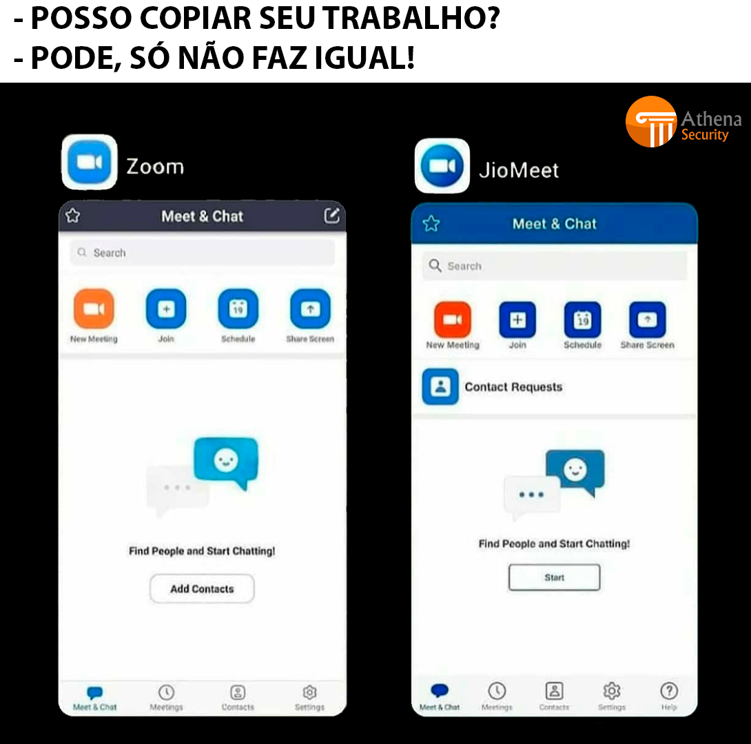 Athena_TI's tweet photo. O trabalho / A cópia 😂😂
⠀⠀⠀⠀⠀⠀⠀⠀⠀⠀⠀⠀⠀⠀⠀⠀⠀⠀⠀⠀⠀⠀⠀⠀
#AthenaSecurity #AthenaMeme #Humor #Zoom #TechMemes https://t.co/A7whCVRWYY
