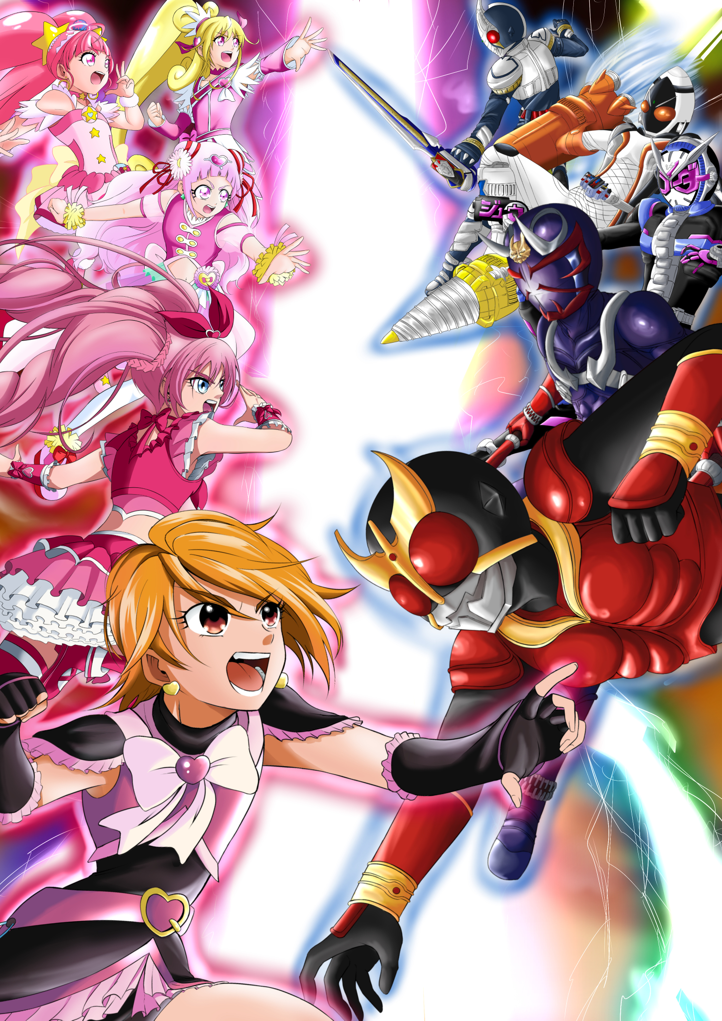 ぐってぃ Pixivにも投稿したイラスト オールライダーとプリキュアオールスターズ 仮面ライダー プリキュア イラスト T Co Qgqe7pjllz Twitter