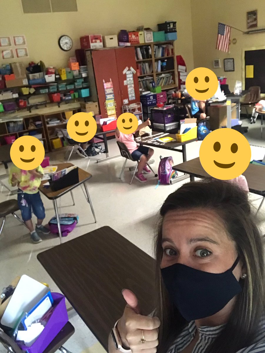 MrsAyersPOWES's tweet photo. Thumbs up for week two of summer school! These kiddos have ROCKED IT OUT so we decided to rock out to some Disney Music! We sang, we danced, we learned! #teacher #socialdistanceclassroom @PowElem https://t.co/dgRepzY3pv