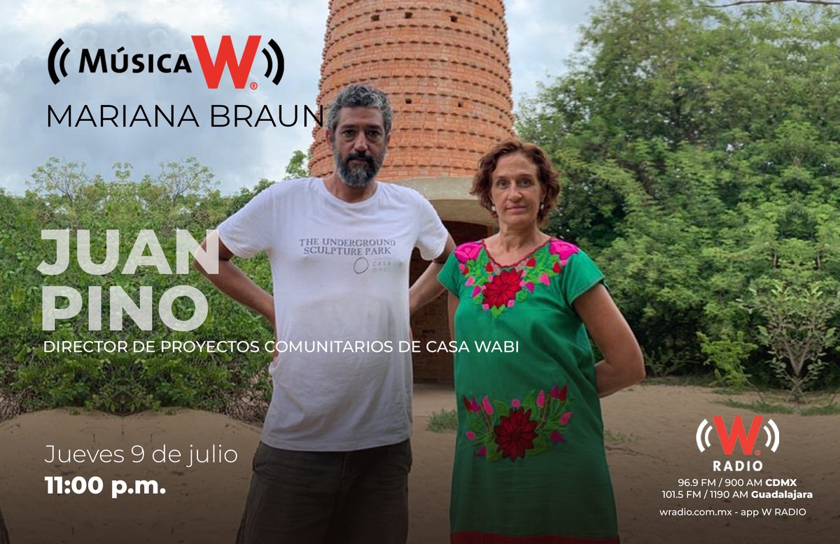 Hoy con <a href="/marianabraun/">Mariana Braun</a> entrevistaremos a <a href="/JuanPinoP/">Juan</a>, director de Proyectos Comunitarios de Casa Wabi (<a href="/casawabi/">Casa Wabi</a>)
•Escúchanos por el 96.9 FM o 900 AM 
•En vivo por bit.ly/WRadioAlAire
•O conéctate a la App W RADIO