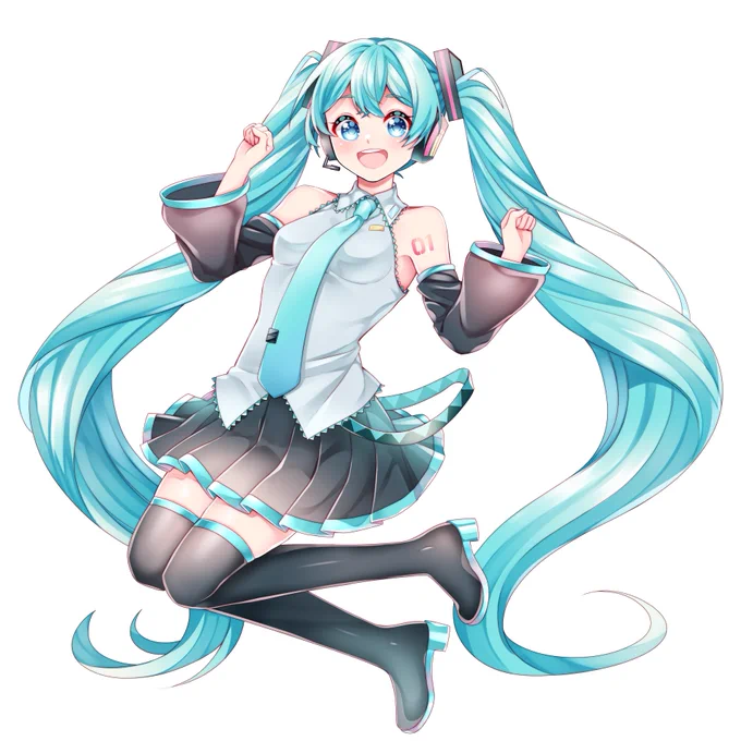 可愛い初音ミク描きました 