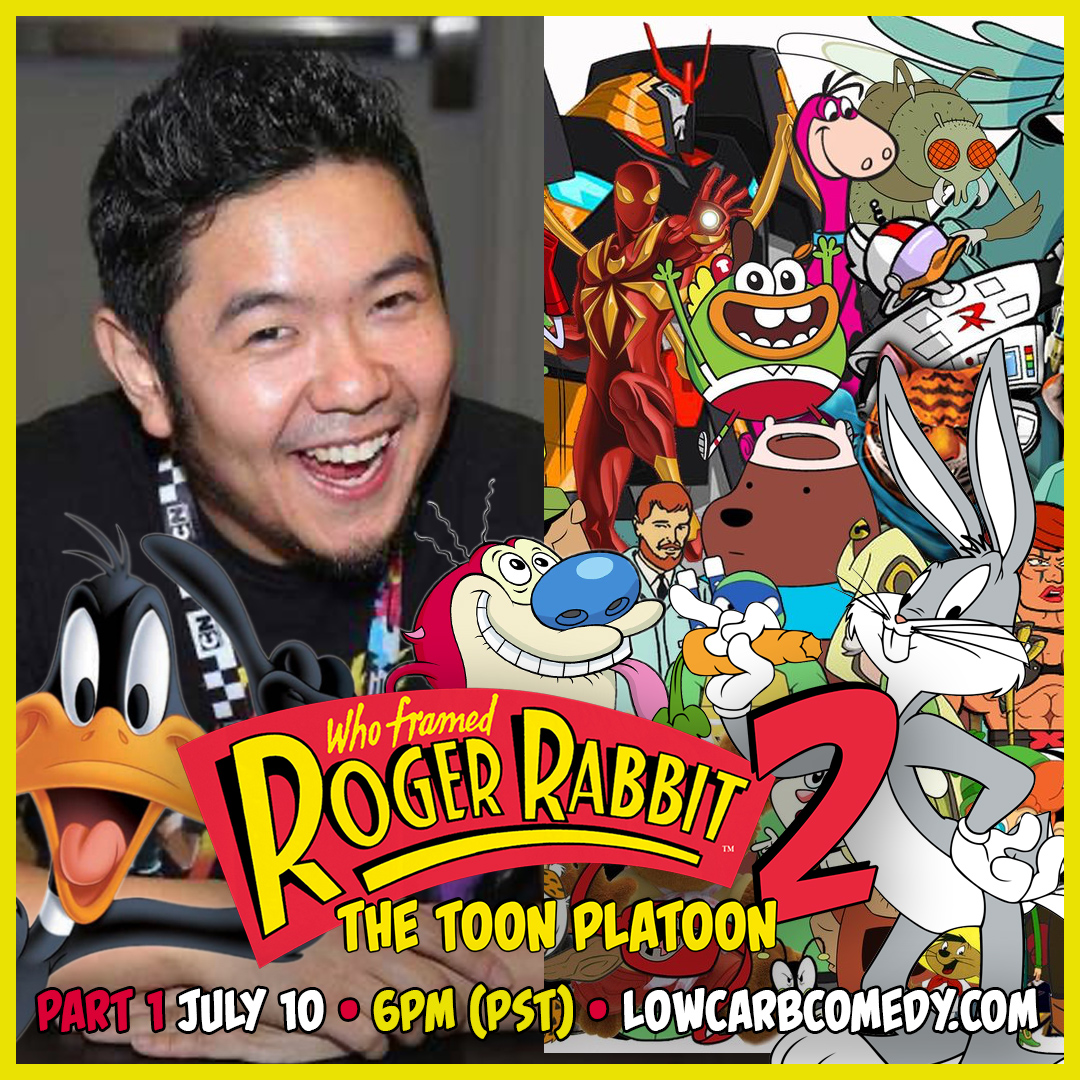 lowcarbcomedy's tweet photo. Happy to have the man that has voiced so much: ERIC BAUZA ( @bauzilla ) in tomorrow’s LIVE reading of ROGER RABBIT 2: TOON PLATOON. Watch and give us voice suggestions July 10 @ 6PM PST / 9PM EST 
WATCH>>> https://t.co/PLjpLtIn8e
•
#unproducedlive #rogerrabbit #rogerrabbit2 https://t.co/7e2wWrZ3pY