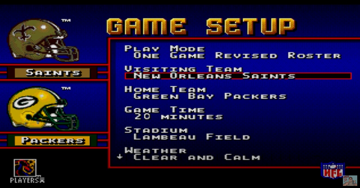 Well, TWO YEARS later, Sega comes out with a game that is coincidentally called NFL Primetime.Here is the first screen