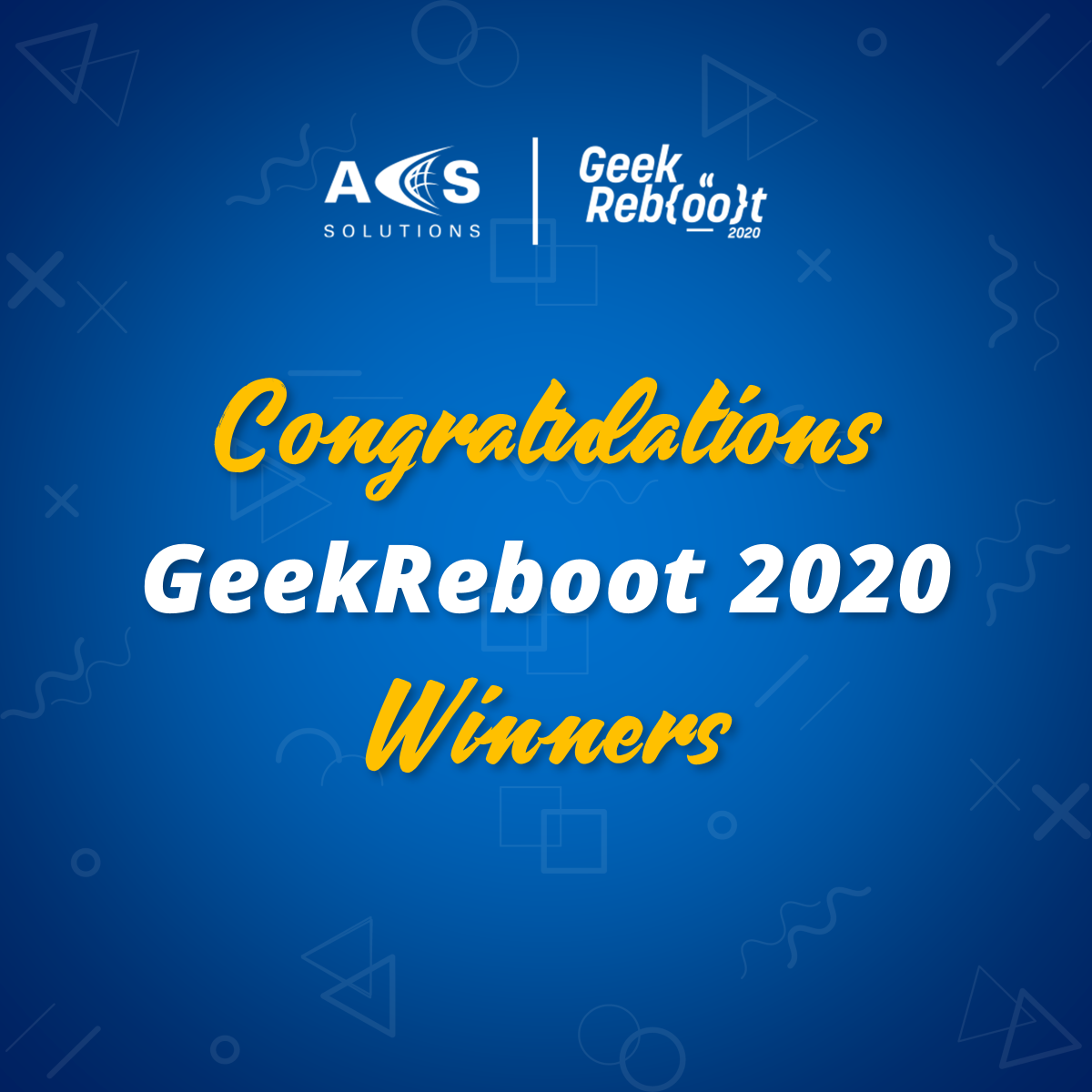 Our first-ever virtual hackathon, and what an event it was!

Congtaulations winners!

See this year's geeks in action here - shorturl.at/hKLNQ

#geekreboot2020 #virtualackathon