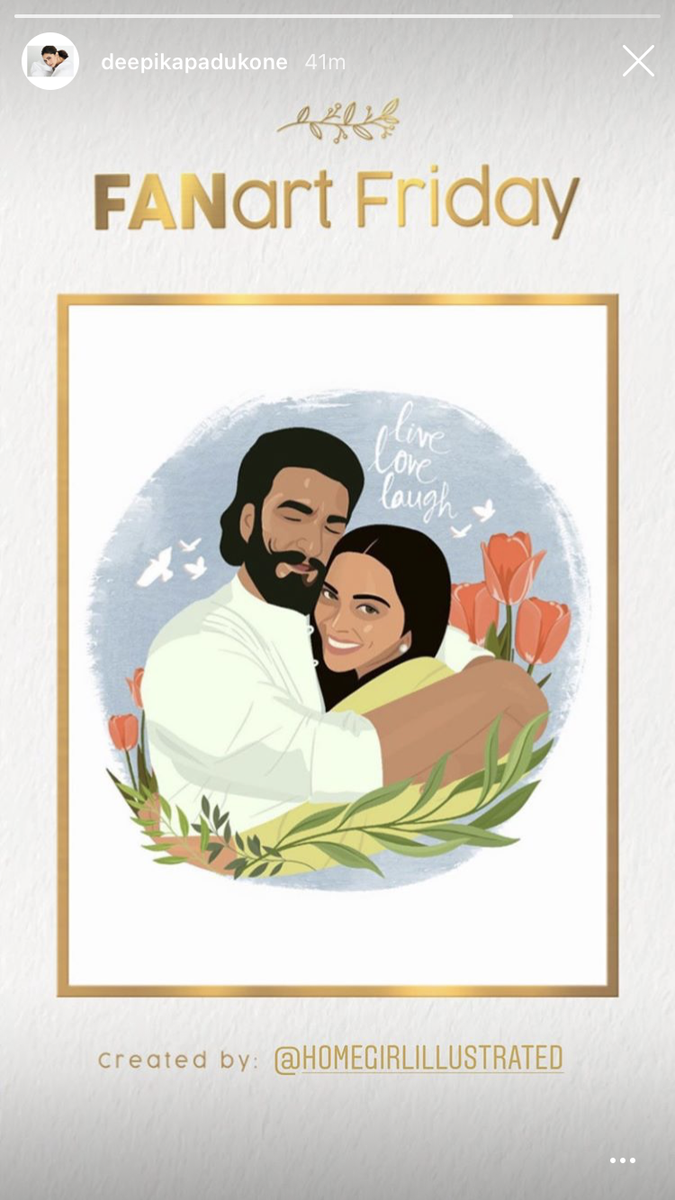 boxofficeindia's tweet photo. @deepikapadukone and @RanveerOfficial look absolutely stunning in this artwork made by her fan.
#deepikapadukone #ranveersingh #fridayartwork #artwork #bollywoodactor #deepikaranveer #bollywood https://t.co/KRMbiD1rik