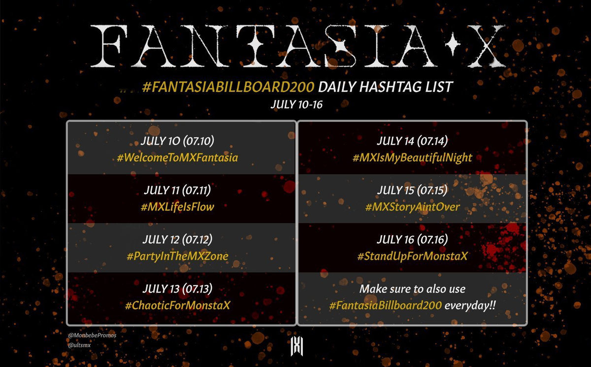 MonbebePromos's tweet photo. 🔥#FantasiaBillboard200 STARTS NOW🔥
 
Streaming and purchasing 💪
 
➡️Spotify: https://t.co/mOIxR3gQnc
➡️YouTube: https://t.co/XVMSnbntKB
➡️Donate: https://t.co/CYjwybxyF3
➡️USA Volunteers: https://t.co/e6rOBf6U3Z
 
‼️Use VPN &amp; change account location to US‼️
 
@OfficialMonstaX https://t.co/8AGjM87vBb