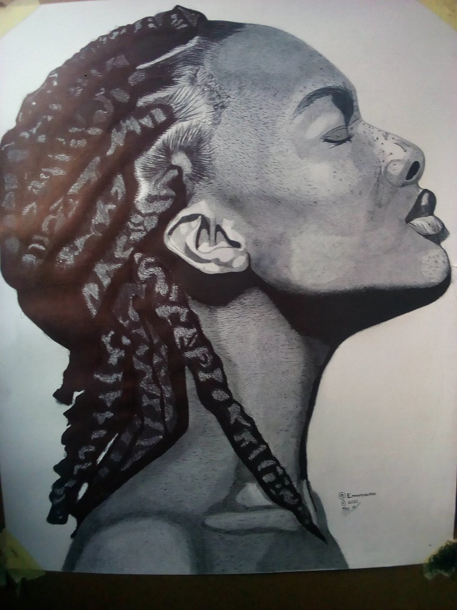 emmapendraws's tweet photo. Titled; Maiden from Dan
Size;52cm by 64cm
Medium; black ballpen on paper
#tiktokdown #Goyaway #wearenigeriancreatives #BLACKCREATORSFUND 
#Emmapendraws https://t.co/7XTGJudm6k