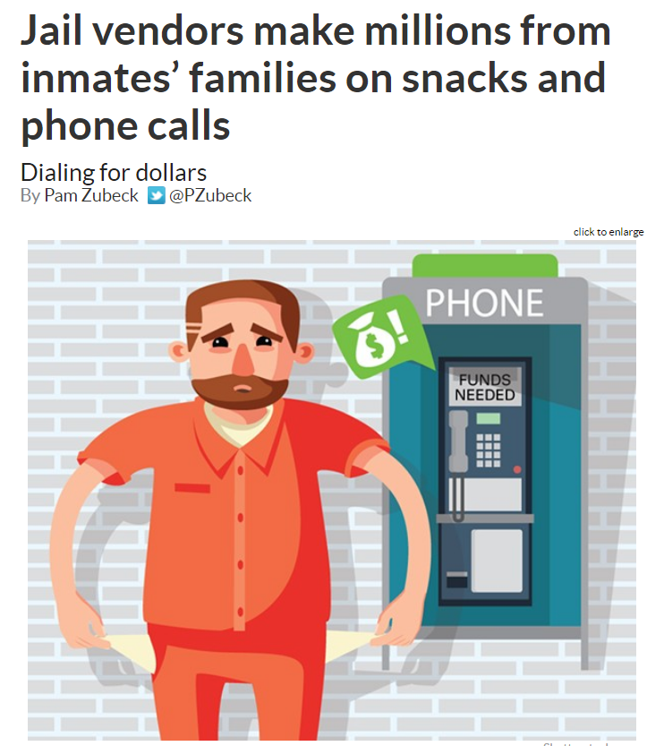 PROBLEM CORRECTIONS Prisoners exploited for profit by private businesses.  Free phone calls, minimum wage, abolish slavery.See https://www.prisonpolicy.org/blog/2017/04/10/wages/ and see https://slate.com/news-and-politics/2018/10/origin-prison-slavery-shane-bauer-american-prison-excerpt.html and see https://www.npr.org/transcripts/884989263 and see  https://www.csindy.com/coloradosprings/jail-vendors-make-millions-from-inmates-families-on-snacks-and-phone-calls/Content?oid=19920455