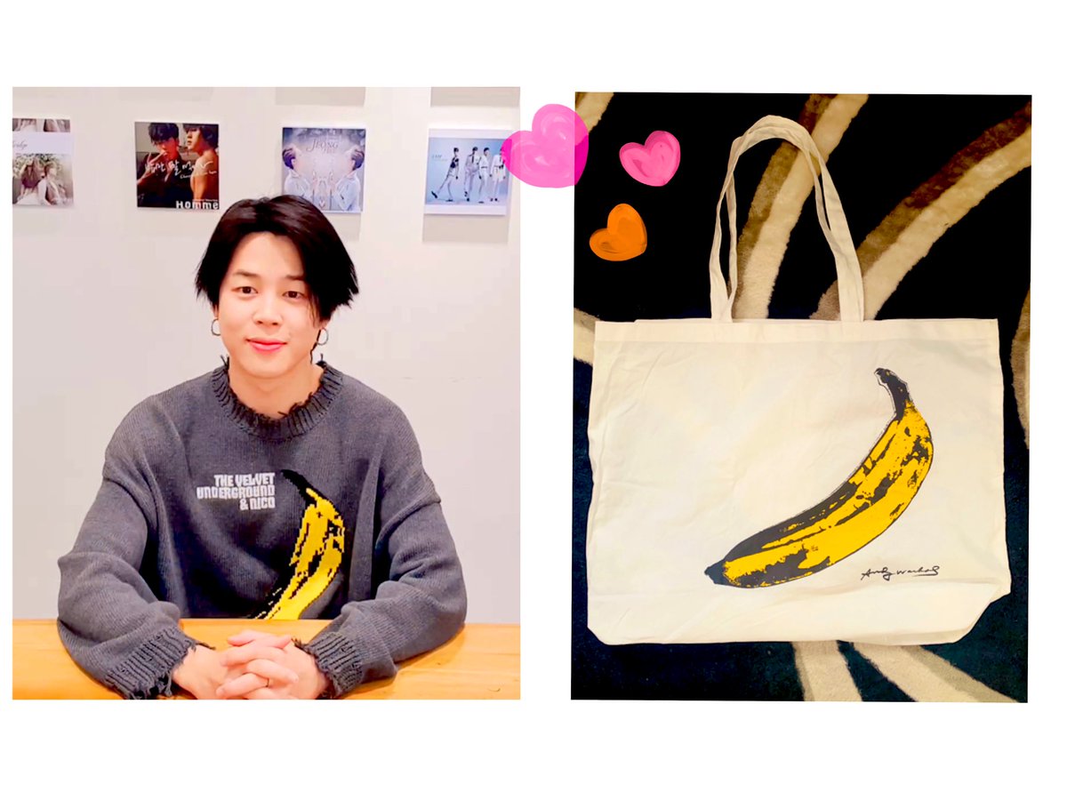Soramon Emi Twitterissa どこ行っても もう袋くれないから エコバッグばっかり買ってます ジミンちゃんの着てたバナナ と同じバナナ ユニクロ アンディウォーホル