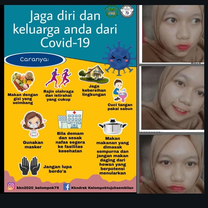 Nor_Raniah's tweet photo. 𝐉𝐀𝐆𝐀 𝐃𝐈𝐑𝐈 𝐃𝐀𝐍 𝐊𝐄𝐋𝐔𝐀𝐑𝐆𝐀 𝐀𝐍𝐃𝐀 𝐃𝐀𝐑𝐈 𝐂𝐎𝐕𝐈𝐃-𝟏𝟗 ！

KKN-DR DAY 1 Jum'at, 10 juli 2020 https://t.co/lSgas4HSJG