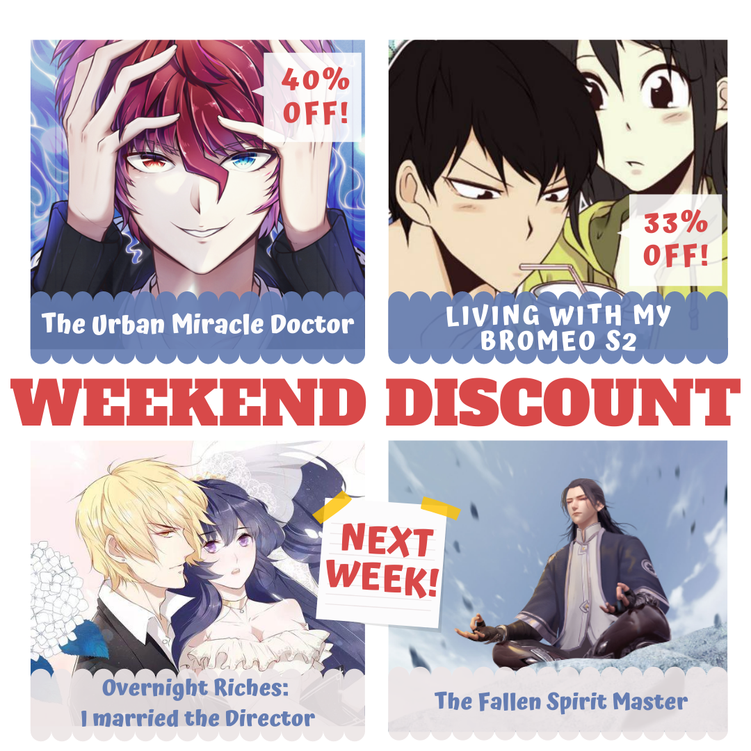 WeComics_Office's tweet photo. <Weekend_Discount!> It's weekend!!!😆😆 Just saying...
-
#panelcomics #manga #manhua #manhwa #stayhome #staysafe #trending #comics #romance #anime #comedy #historica #action #fantasy https://t.co/cqQN2ZlFmj