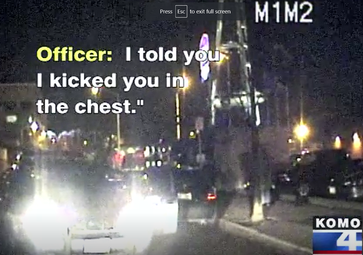 Both Lawson and Franklin say they sustained bruises from being thrown to the pavement. They said Richardson kicked Lawson in the face before restraining him with his knees on the chest/throat. (8/14)