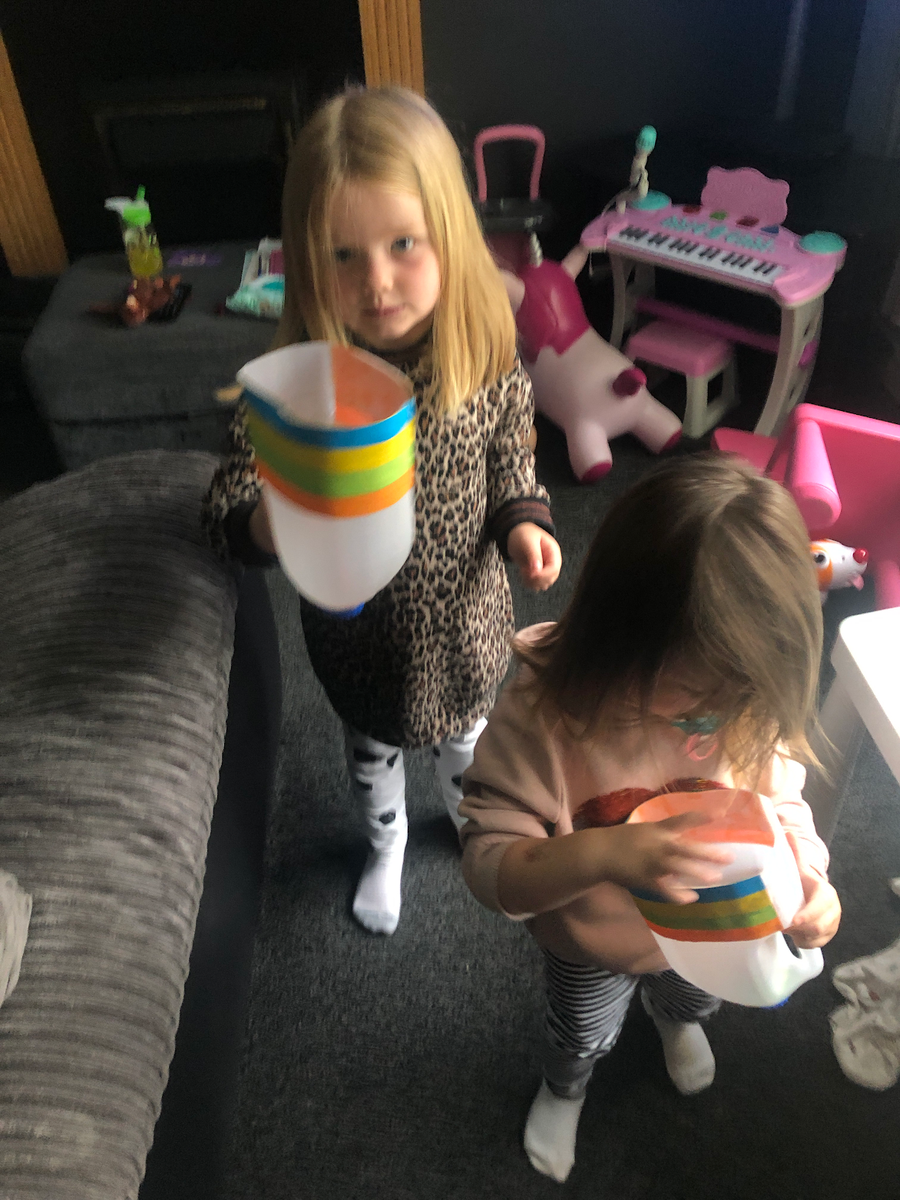 Eliza has worked really hard to make a ball catcher for her and her little sister. Thank you @SheffieldCU for another great idea!