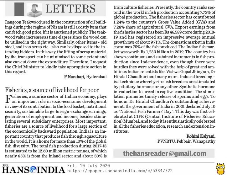 KalyaniRohini's tweet photo. My article regarding fisheries https://t.co/SqjGbShxGp