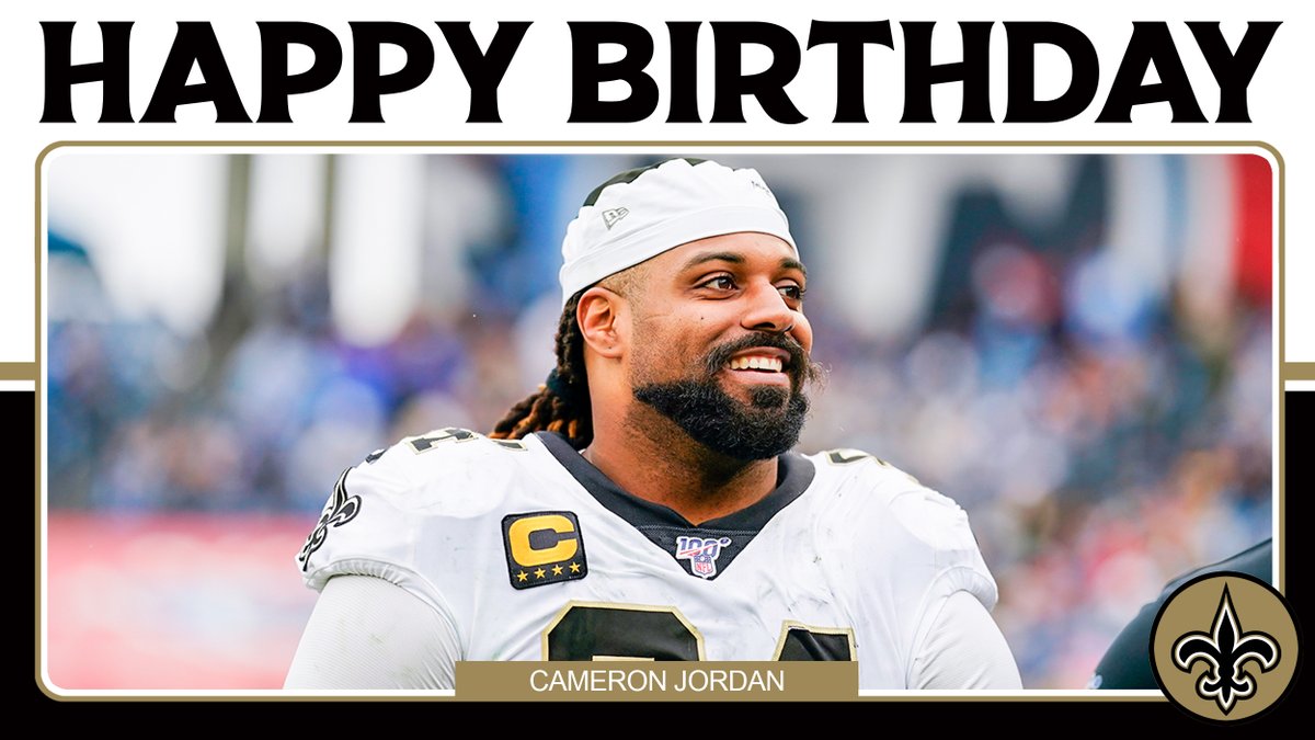 Saints's tweet photo. CAM‼️

RT to wish @camjordan94 a happy birthday today! 🎊🎂🥳 https://t.co/jkL6MNKX3p
