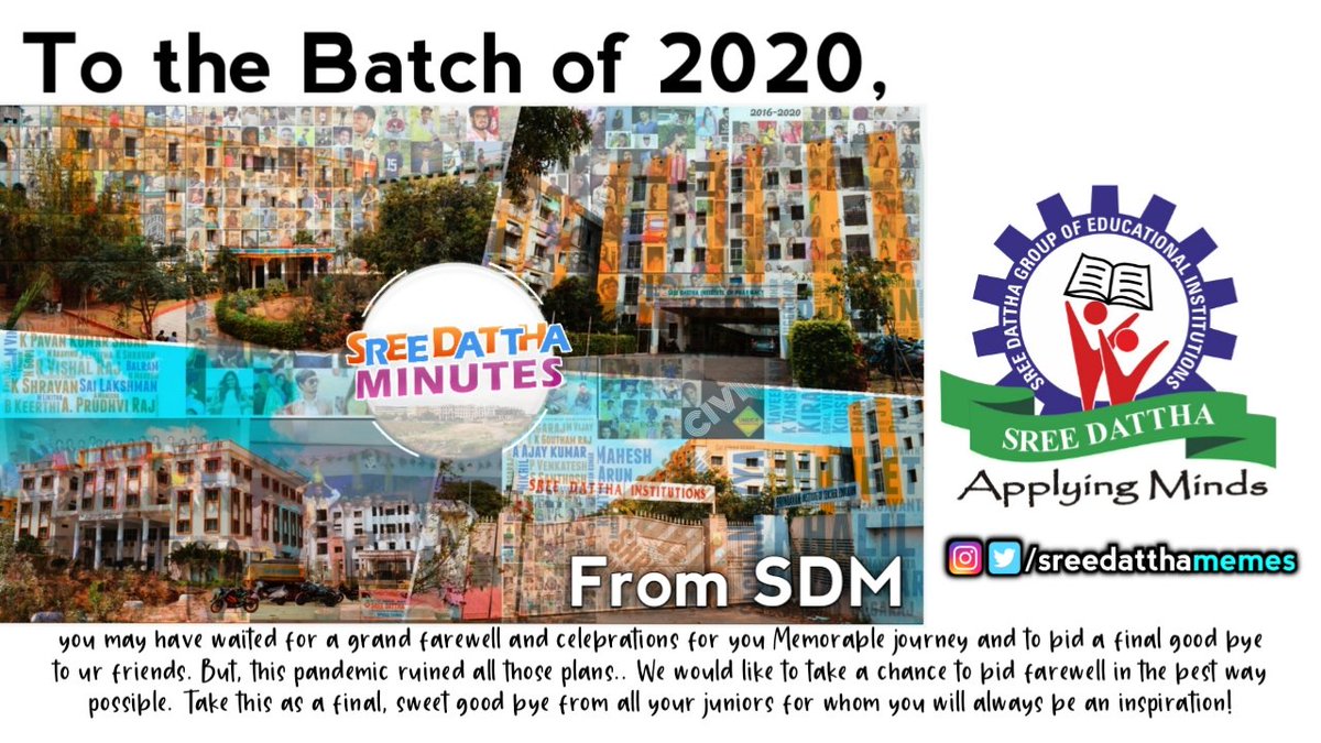 sreedatthamemes's tweet photo. To the Batch of 2020 #SreeDattha 
From @sreedatthamemes 

Watch in
IGTV - https://t.co/pFUvIlgr01

YouTube - https://t.co/xnPJHKHyRg https://t.co/cKgsV1b9sL